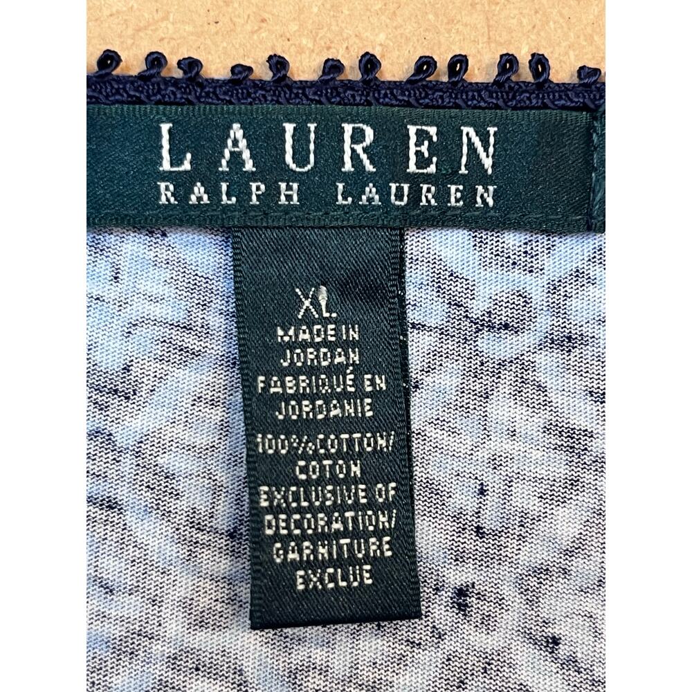 Lauren Ralph Lauren Women XL Blue Long Sleeve Lagenlook Travel Cruisewear Top - Picture 3 of 6